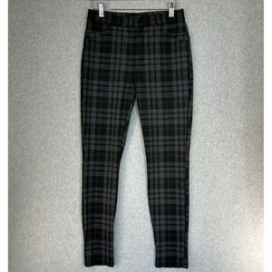 Sanctuary Anthropologie Pull On Leggings Black Gray Dark Plaid Womens Size Small